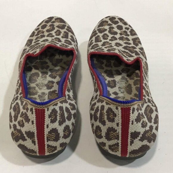 Rothy's Loafer Flats Beige Brown Mocha Spot Leopard Slip-On Shoes - Picture 3 of 7